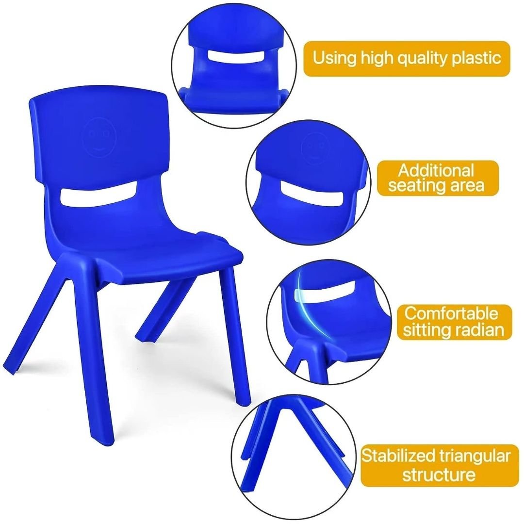 Kid's Durable Plastic Chair for Classroom, Home, and Outdoor Uses - Seat height 28 cm - Fun Learning Store