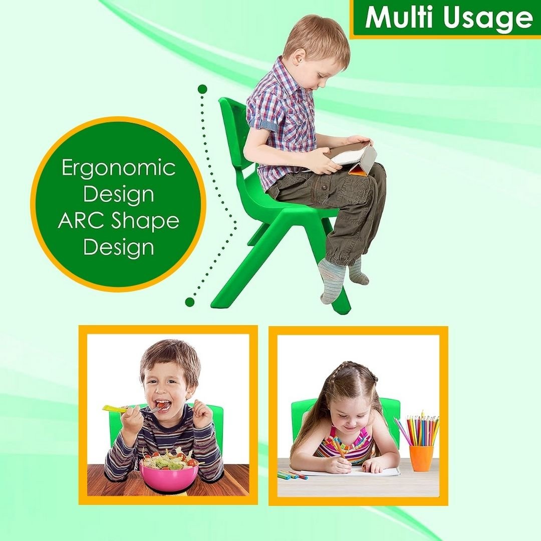 Kid's Durable Plastic Chair for Classroom, Home, and Outdoor Uses - Seat height 28 cm - Fun Learning Store