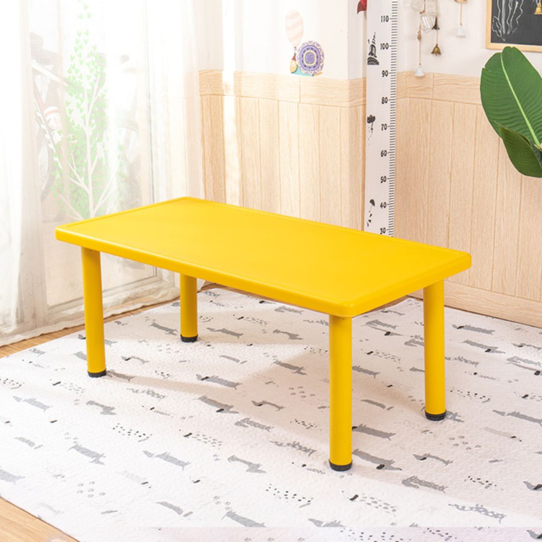 Kid's Large Table with 2 Chairs for Drawing, Playing, and Studying in Nursery, Classroom, Kindergarten - 62x120cm Desk and Height - Adjustable - Fun Learning Store