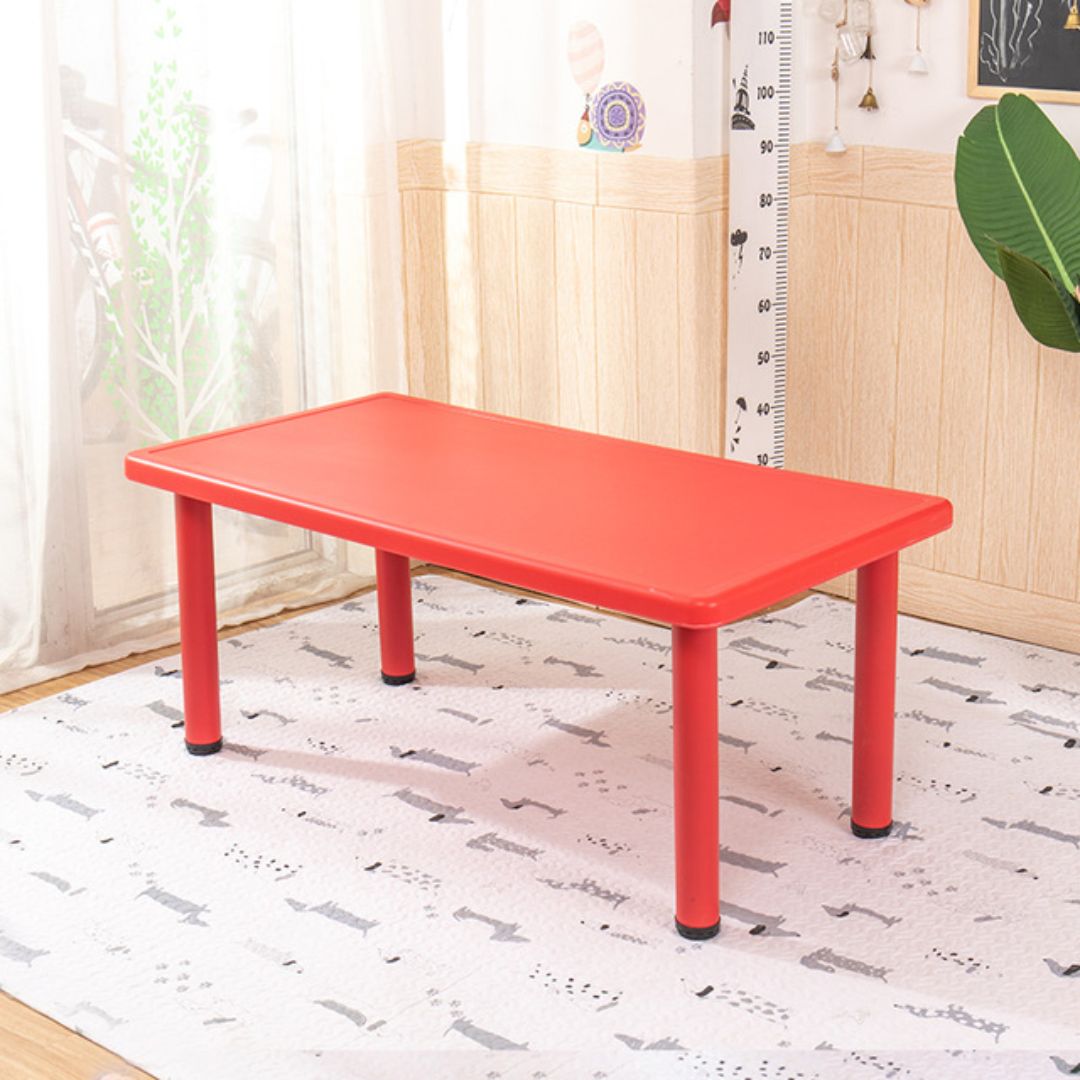 Kid's Large Table with 2 Chairs for Drawing, Playing, and Studying in Nursery, Classroom, Kindergarten - 62x120cm Desk and Height - Adjustable - Fun Learning Store