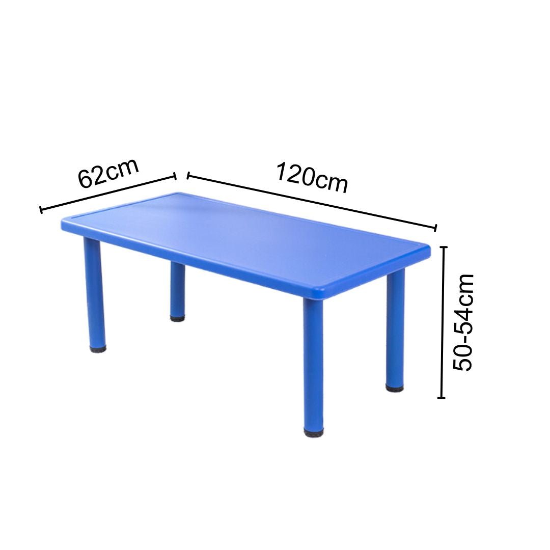 Kid's Large Table with 2 Chairs for Drawing, Playing, and Studying in Nursery, Classroom, Kindergarten - 62x120cm Desk and Height - Adjustable - Fun Learning Store