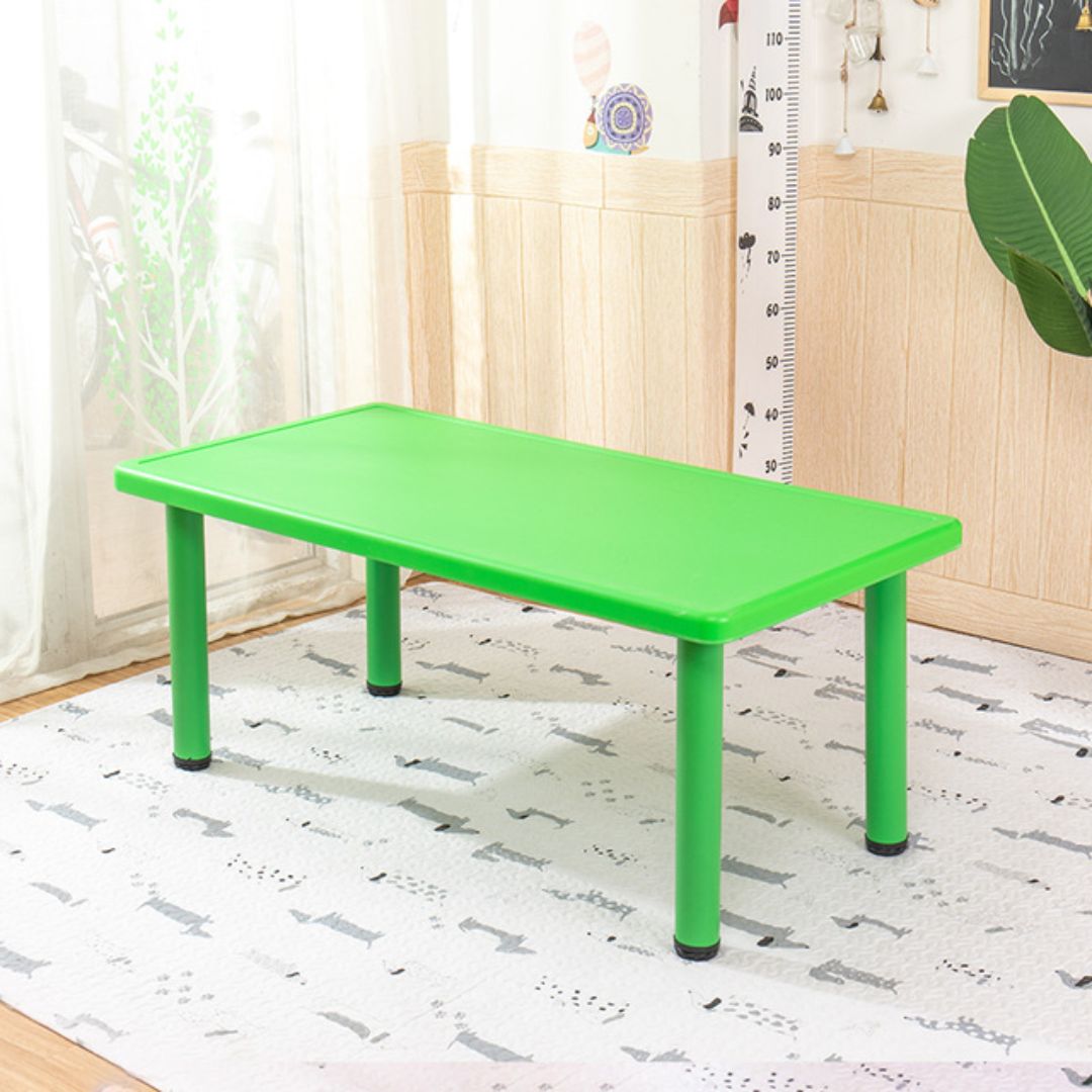 Kid's Large Table with 2 Chairs for Drawing, Playing, and Studying in Nursery, Classroom, Kindergarten - 62x120cm Desk and Height - Adjustable - Fun Learning Store