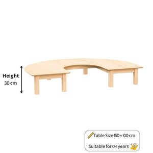 Kids U - Shape Wooden Table 150 × 100 cm – Durable & Collaborative Classroom Design - Fun Learning Store