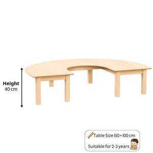 Kids U - Shape Wooden Table 150 × 100 cm – Durable & Collaborative Classroom Design - Fun Learning Store