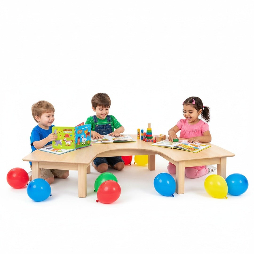 Kids U - Shape Wooden Table 150 × 100 cm – Durable & Collaborative Classroom Design - Fun Learning Store