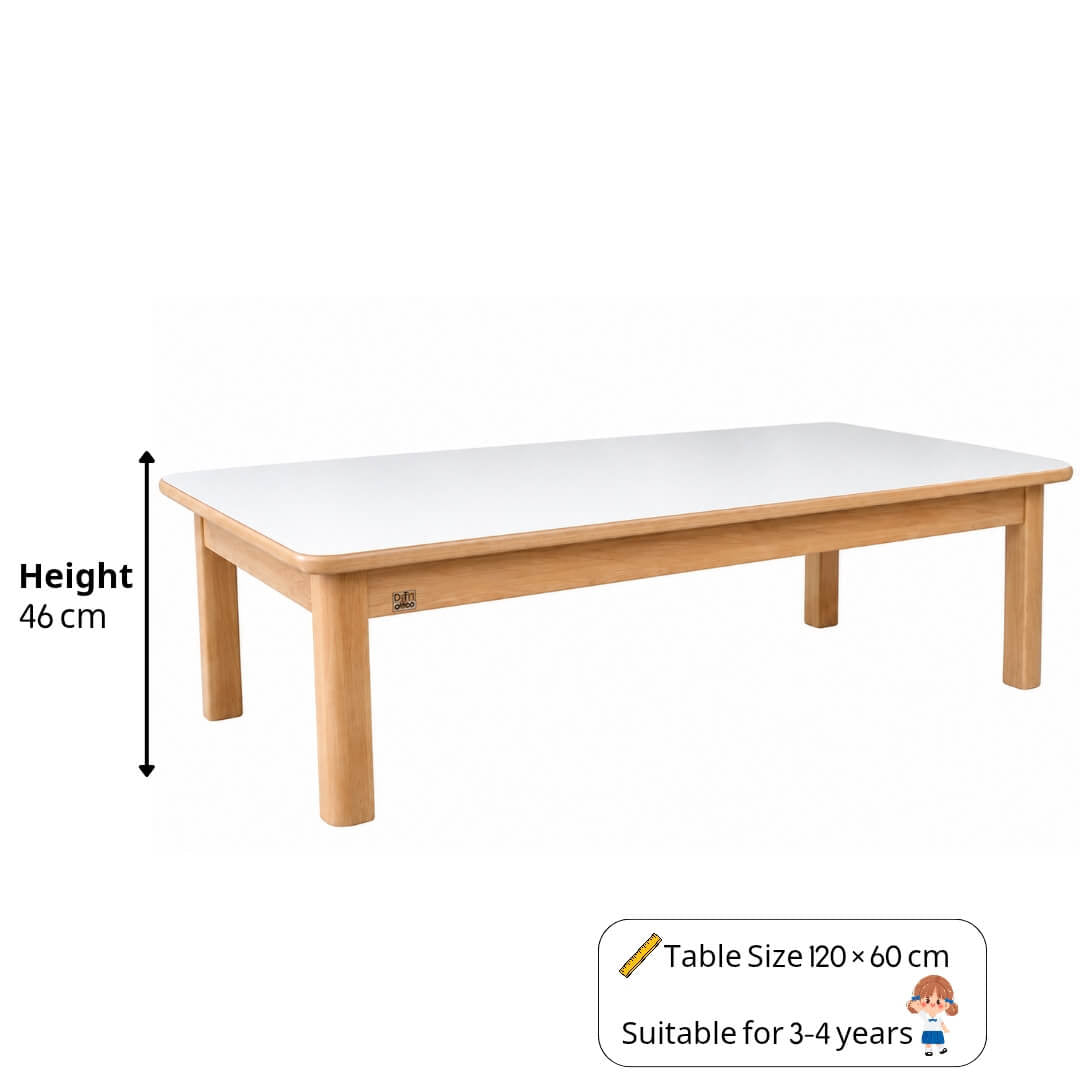 Kids Wooden Study Table 120 x 60 cm – Stylish Grey Learning Desk for Children - Fun Learning Store