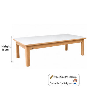 Kids Wooden Study Table 120 x 60 cm – Stylish Grey Learning Desk for Children - Fun Learning Store