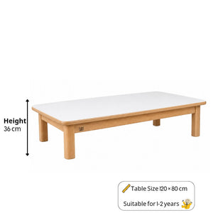 Kids Wooden Study Table 120 x 60 cm – Stylish Grey Learning Desk for Children - Fun Learning Store