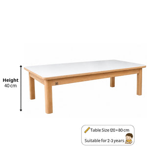 Kids Wooden Study Table 120 x 60 cm – Stylish Grey Learning Desk for Children - Fun Learning Store