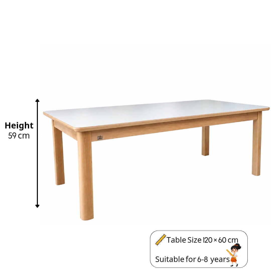 Kids Wooden Study Table 120 x 60 cm – Stylish Grey Learning Desk for Children - Fun Learning Store