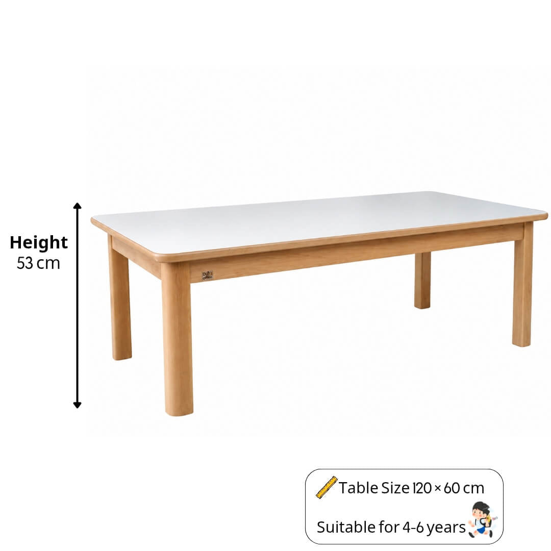 Kids Wooden Study Table 120 x 60 cm – Stylish Grey Learning Desk for Children - Fun Learning Store