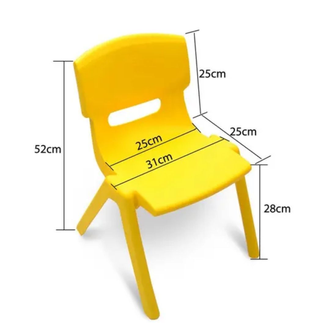 كرسي بلاستيكي متين للأطفال للفصول الدراسية والمنزل والاستخدامات الخارجية - ارتفاع المقعد 28 سم