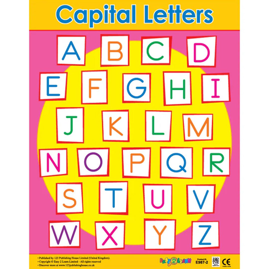 Language Arts Wall Chart Pack (6 Charts) – Engaging English Alphabet Learning for Kids - Fun Learning Store