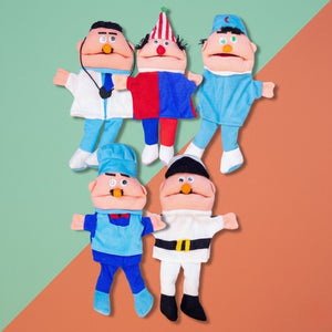 Large Career Puppets with Movable Mouths – Soft Fabric Set of 5 for Speaking & Role Play Fun - Fun Learning Store