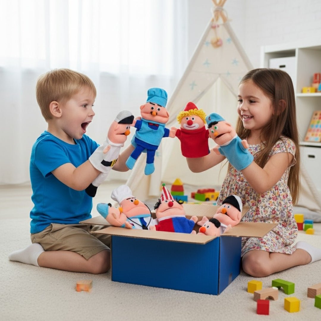 Large Career Puppets with Movable Mouths – Soft Fabric Set of 5 for Speaking & Role Play Fun - Fun Learning Store