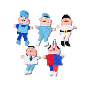 Large Career Puppets with Movable Mouths – Soft Fabric Set of 5 for Speaking & Role Play Fun - Fun Learning Store