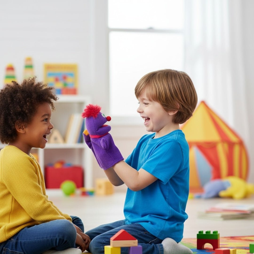 Large Hand Puppets with Movable Mouths – Fabric Set of 6 for Expressive Play & Storytelling - Fun Learning Store