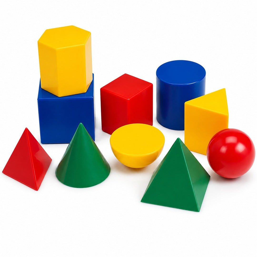 Large Plastic Geometric Shapes: Explore Area, Volume & Form with 10 Interlocking Pieces - Fun Learning Store