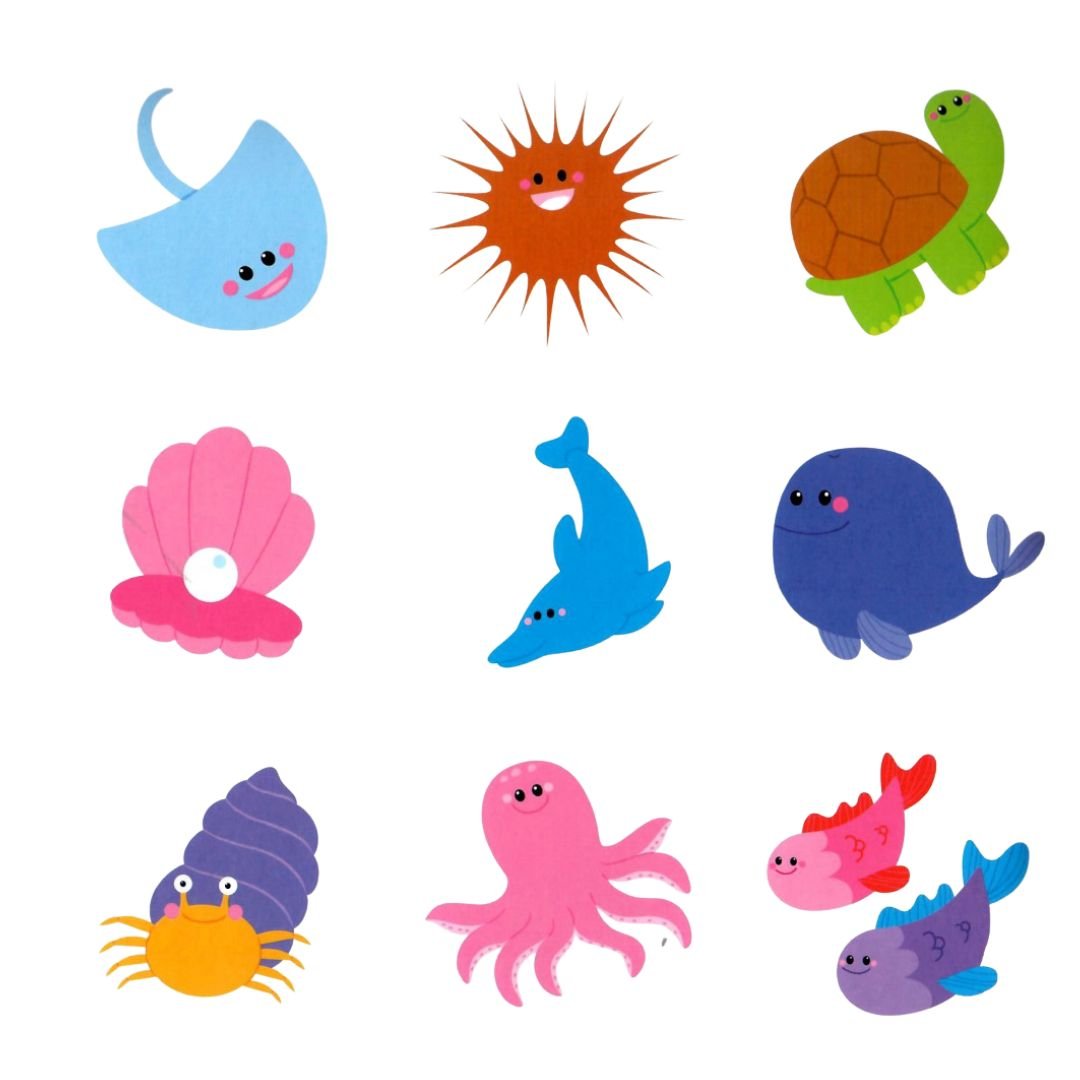 Large Stickers Book for Kids - Sea Animals +2 - Fun Learning Store