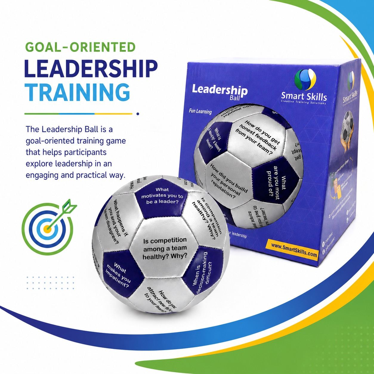 Leadership Ball (English) – 32 Questions for Leadership Development, Team Building & Communication - Fun Learning Store