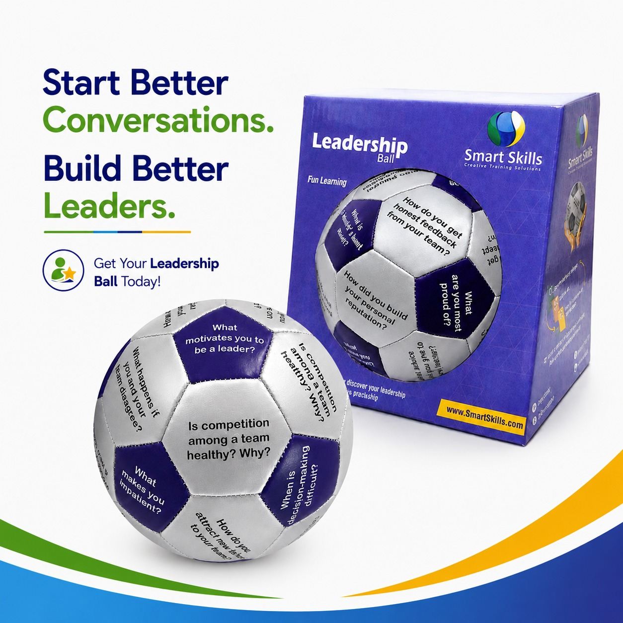 Leadership Ball (English) – 32 Questions for Leadership Development, Team Building & Communication - Fun Learning Store