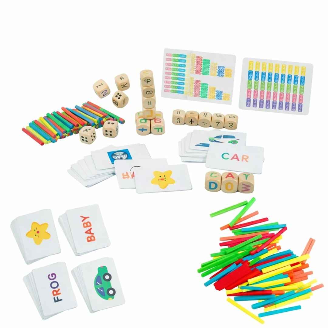 Learning Letters and Numbers Toy – Fun Educational Set with Flashcards & Counting Sticks - Fun Learning Store