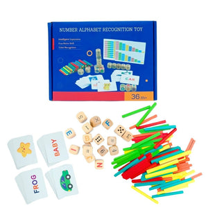 Learning Letters and Numbers Toy – Fun Educational Set with Flashcards & Counting Sticks - Fun Learning Store