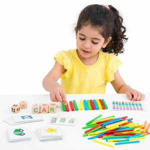 Learning Letters and Numbers Toy – Fun Educational Set with Flashcards & Counting Sticks - Fun Learning Store