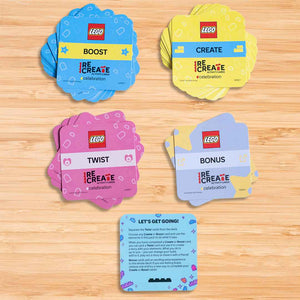 LEGO® Re - Create Activity Cards – Celebration Edition with 25 Bricks + 30+ Fun Build Challenges! - Fun Learning Store