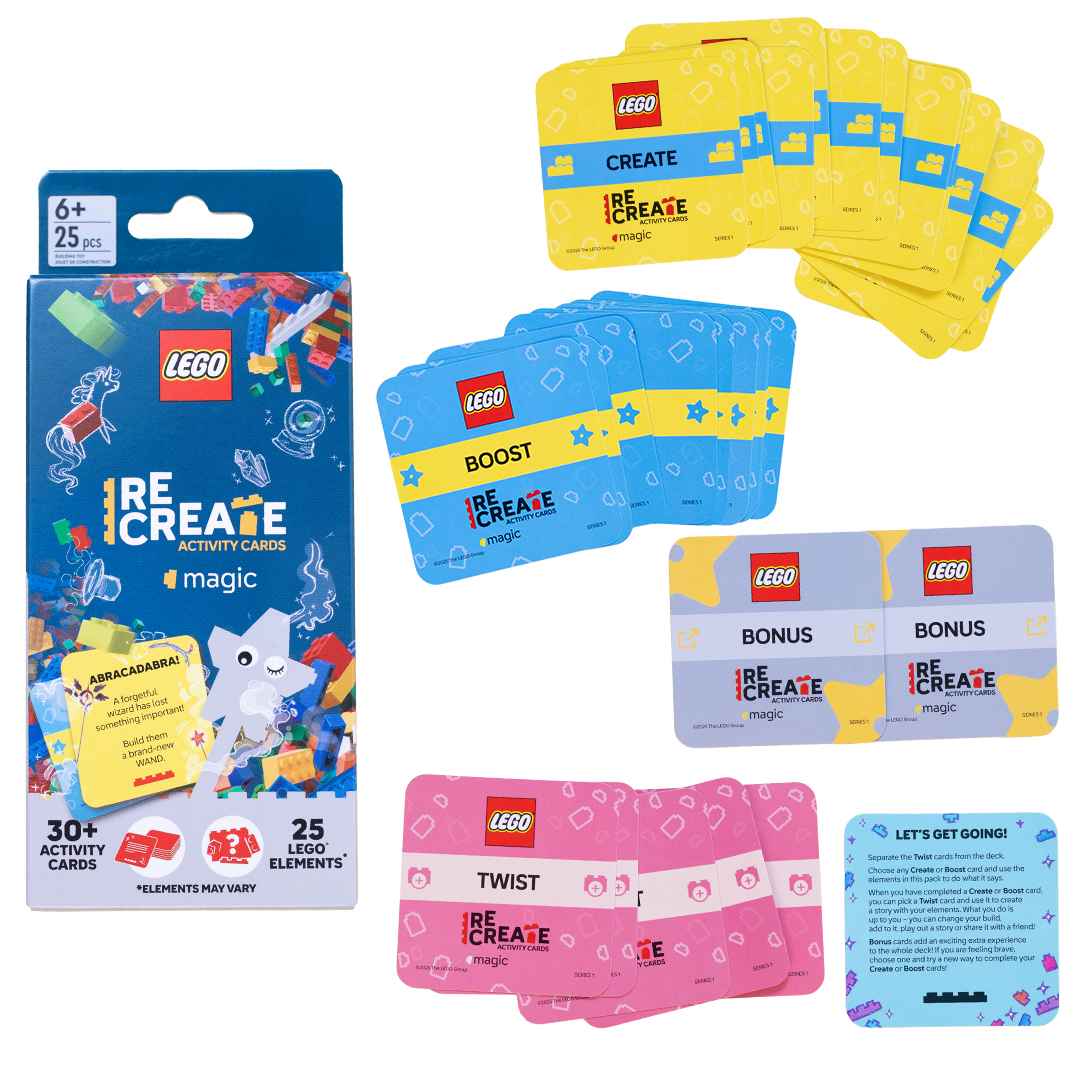 LEGO® Re - Create Activity Cards – Magic Edition with 25 Bricks + 30+ Magical Challenges! - Fun Learning Store