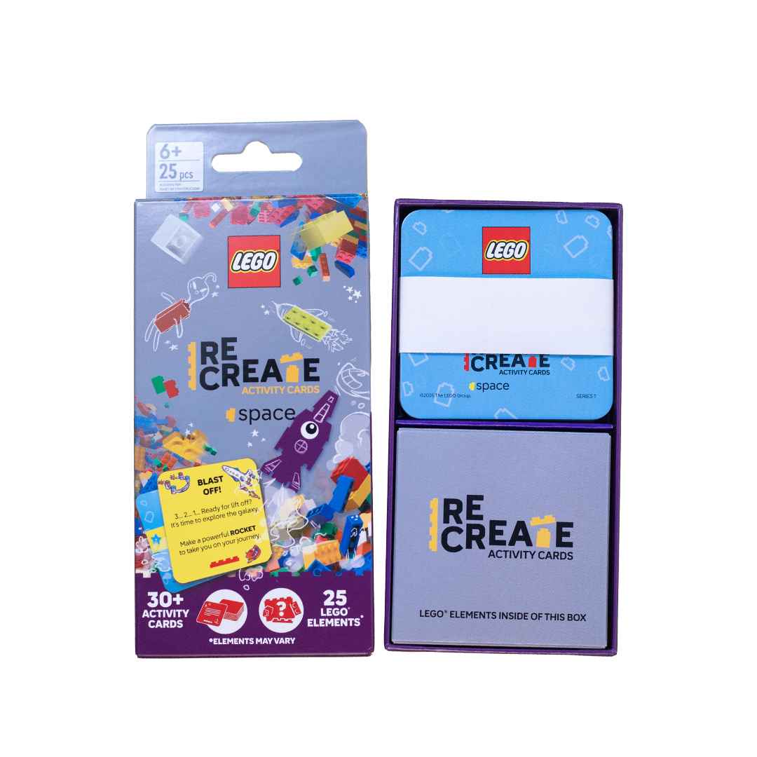 LEGO® Re - Create Activity Cards – Space Edition with 25 Pieces and 30+ Out - of - This - World Challenges! - Fun Learning Store