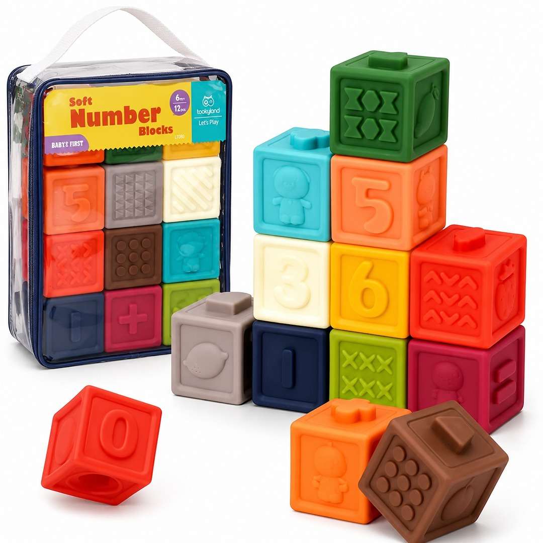 Let’s Play – Soft Numbers Blocks | Montessori Sensory Stacking Toy for Babies - Fun Learning Store