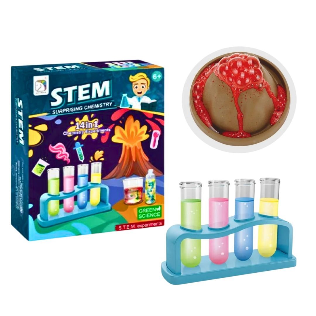 Little STEM Explorer Kit – DIY Volcano, Chemistry Experiments, and Learning Blocks for Kids 🌋🔬🧩 - Fun Learning Store