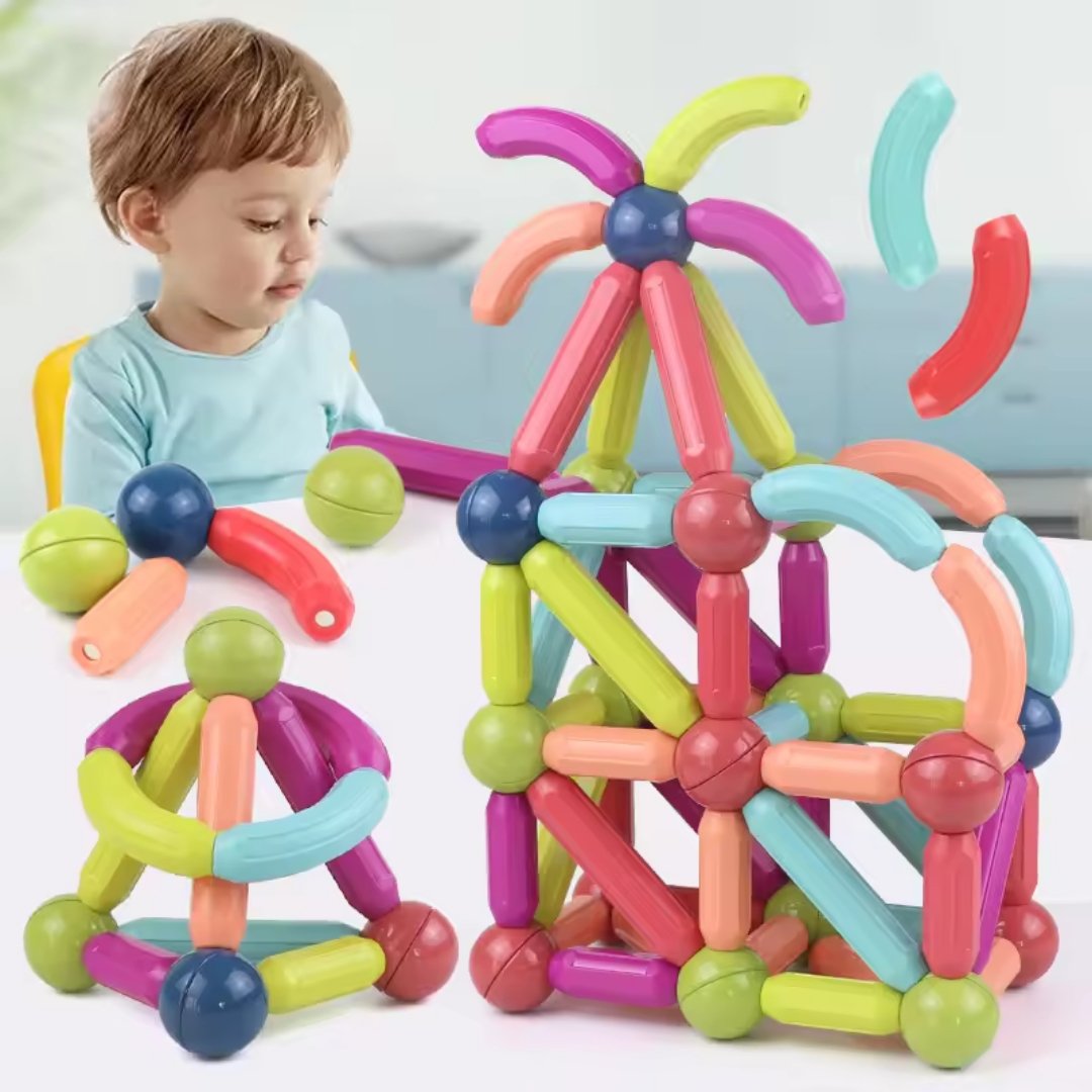 Magnet Building Blocks set 130 pcs Magnetic Sticks and Balls Blocks Building baby toy - Fun Learning Store