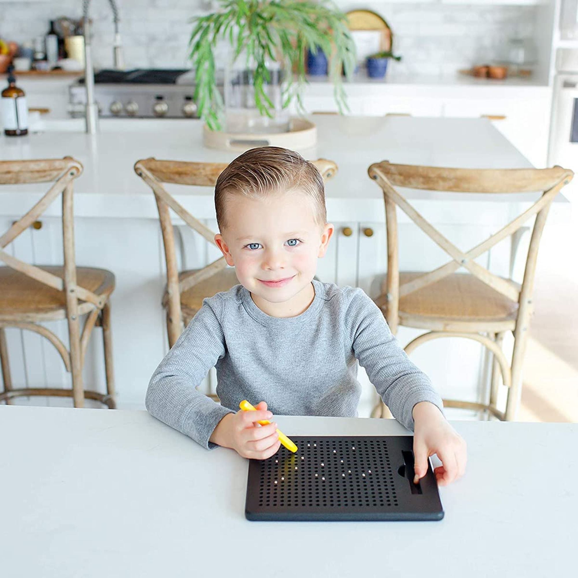 Magnetic Drawing Board for Toddlers with Beads and Drawing Stylus Toy Gift for Kids Road Trip Activities, Fun Doodle Tablet - Fun Learning Store