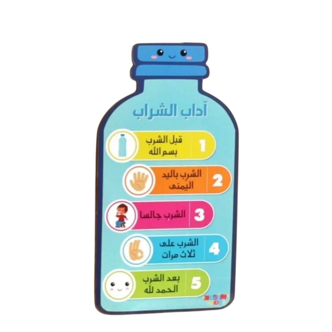 Magnetic Model of Drink - Etiquette – 15 x 8 cm Refrigerator Decoration - Fun Learning Store