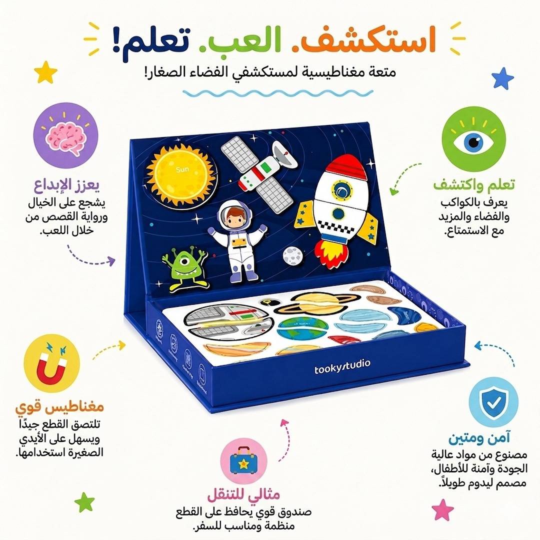 Magnetic Travel Play Box – Space Adventure Set - 3+ Years - Fun Learning Store