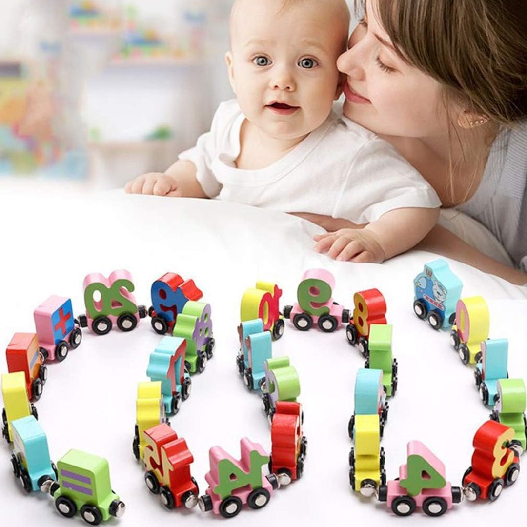 Magnetic Wooden English Alphabet Pull Train – Fun and Educational Toy for Kids - Fun Learning Store