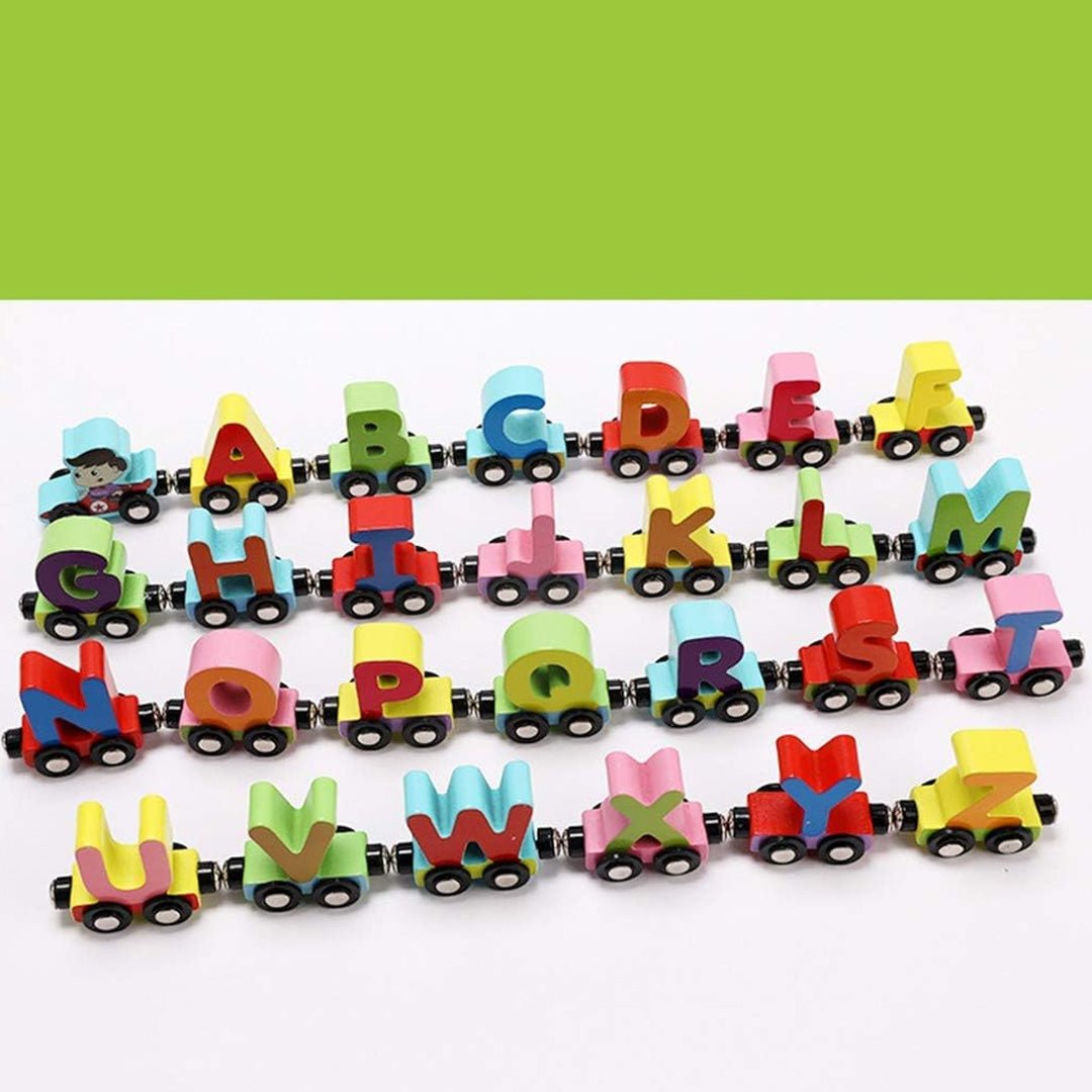 Magnetic Wooden English Alphabet Pull Train – Fun and Educational Toy for Kids - Fun Learning Store