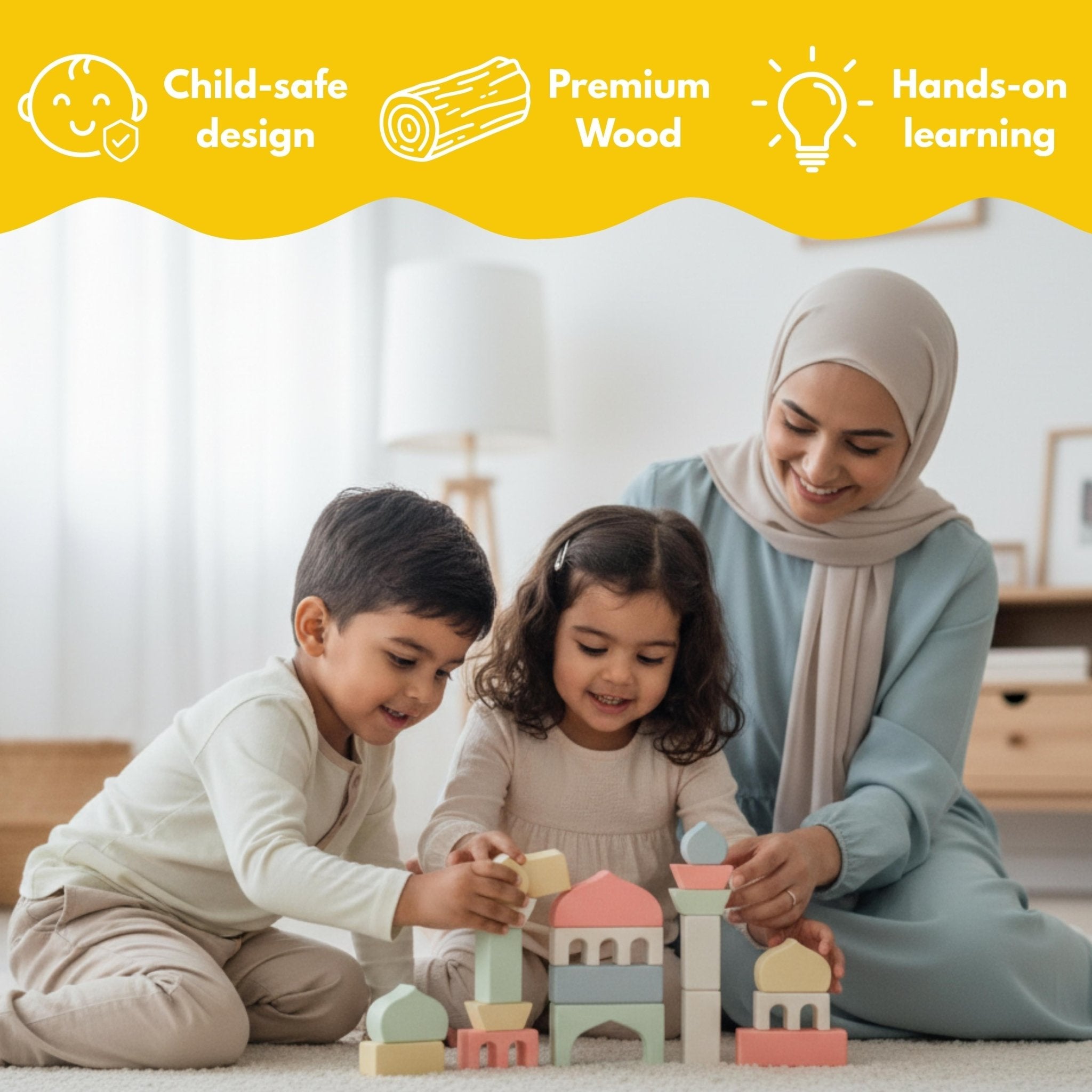 Masjid Blocks – Islamic Montessori Wooden Building Set - Fun Learning Store