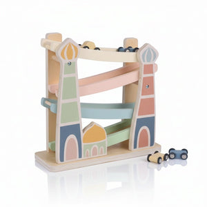 Masjid Highway Islamic Wooden Track Car Ramp Racer with 4 Mini Cars - Fun Learning Store