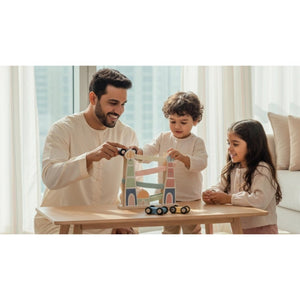 Masjid Highway Islamic Wooden Track Car Ramp Racer with 4 Mini Cars - Fun Learning Store