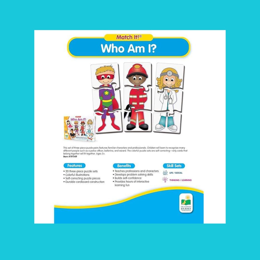 Match It! Who Am I ? 20 self - correcting puzzles all about diversity and differences - Fun Learning Store