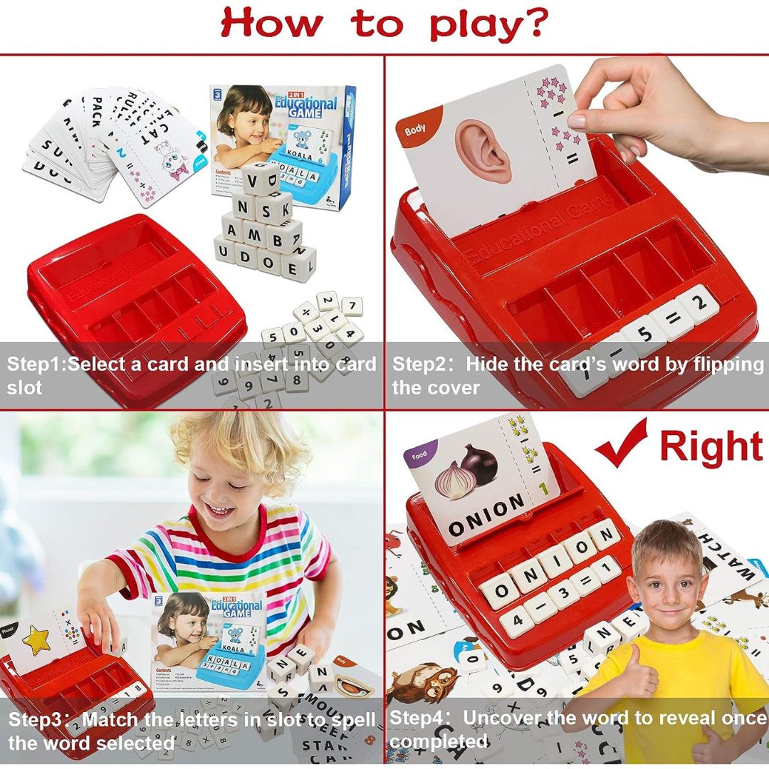 Matching Letters Game - 2 in 1 Math and English Learning Machine - Fun Learning Store