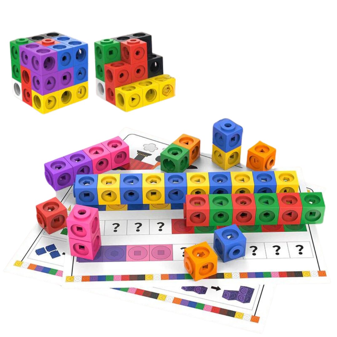 Math Link Building Cubes - Fun and Educational Toy For Learning Math Skills - 146 Pcs - Fun Learning Store