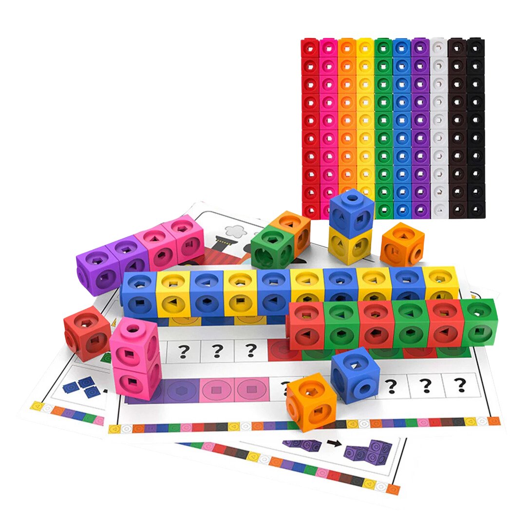 Math Link Building Cubes - Fun and Educational Toy For Learning Math Skills - 146 Pcs - Fun Learning Store