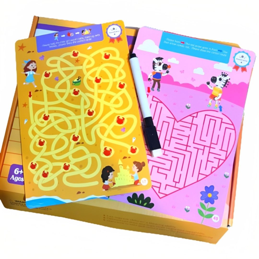 Mazes Game for Children | 25 Write & Wipe Cards - Fun Learning Store