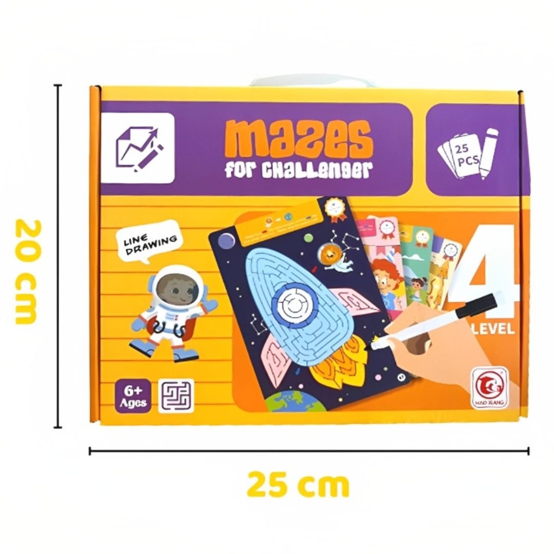 Mazes Game for Children | 25 Write & Wipe Cards - Fun Learning Store