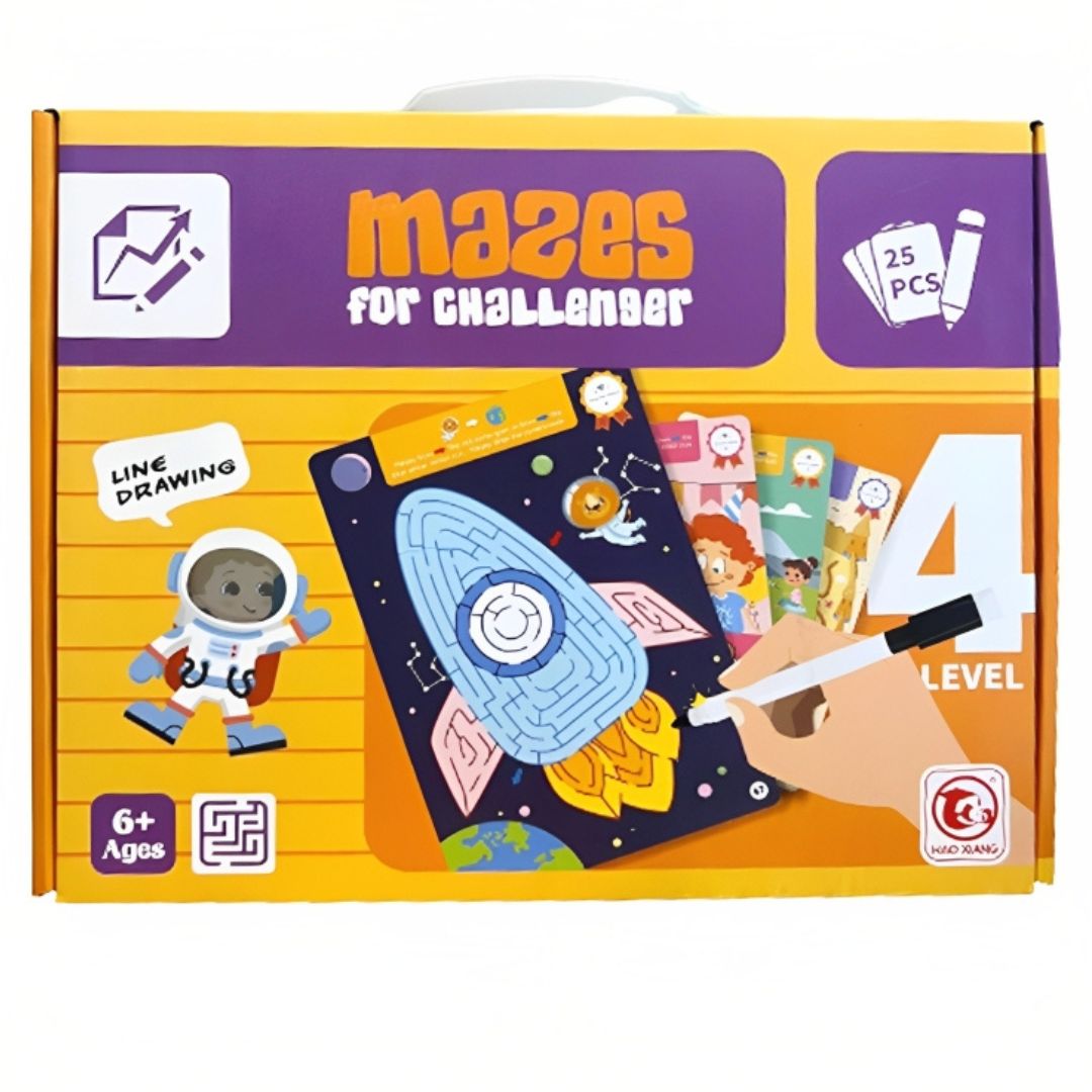 Mazes Game for Children | 25 Write & Wipe Cards - Fun Learning Store