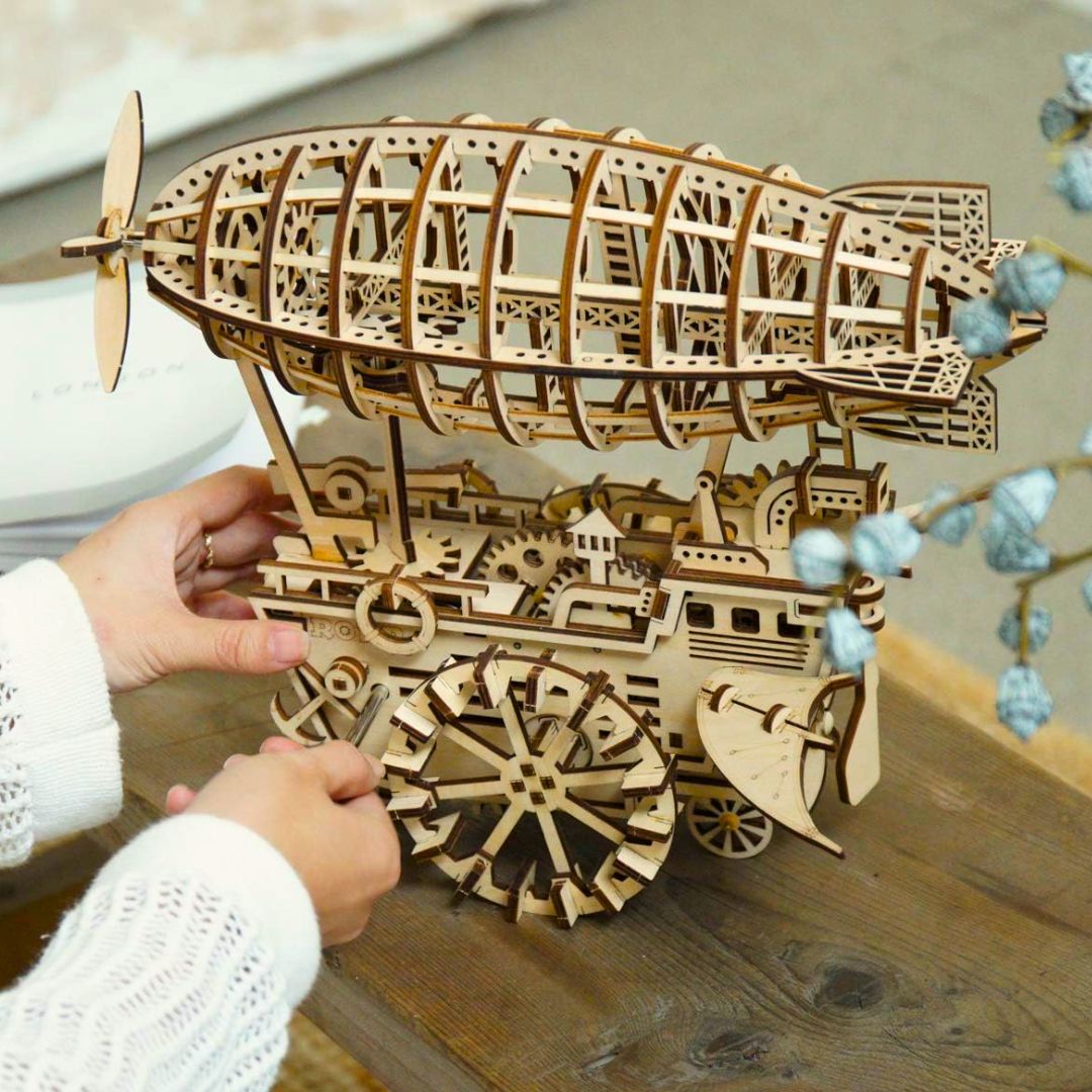 Mechanical Air Vehicle: Robotime 3D Wooden Puzzle and DIY Craft Kit - Fun Learning Store